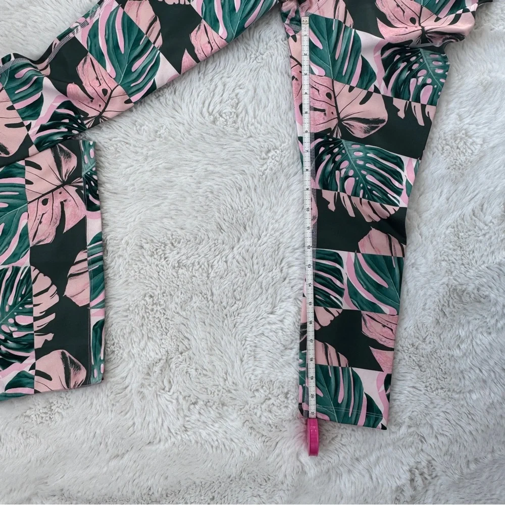 Nike Fast Runway Tank and Leggings Matching Set with Monstera Leaf Print